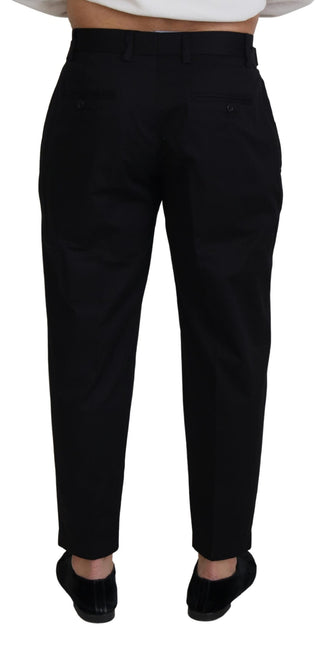 Dolce &amp; Gabbana Sleek Black Italian Designer Pants with Side Buckle