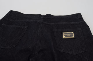 Dolce &amp; Gabbana Elegant Black Washed Denim Pants Luxe Cotton