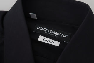 Dolce &amp; Gabbana Elegant Slim Fit Black Cotton Dress Shirt