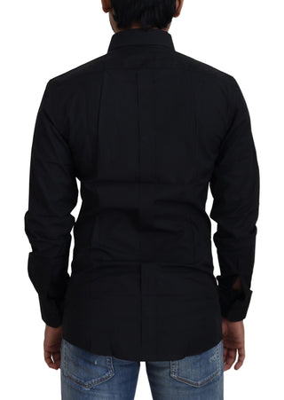 Dolce &amp; Gabbana Chic Black Cotton Dress Shirt