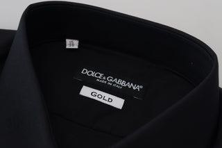 Dolce &amp; Gabbana Chic Black Cotton Dress Shirt