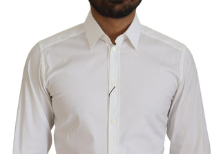 Dolce &amp; Gabbana Dazzling White Slim Fit Dress Shirt