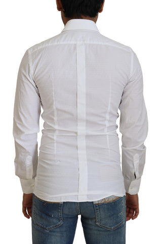 Dolce &amp; Gabbana Elegant White Cotton Dress Shirt Slim Fit