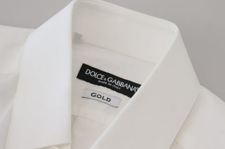 Dolce &amp; Gabbana Elegant White Cotton Dress Shirt Slim Fit