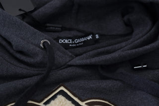 Dolce & Gabbana Gray Logo Cotton Hooded Sweatshirt Sweater