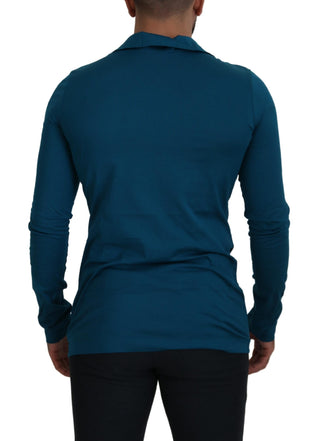 Dolce &amp; Gabbana Elegant Blue Cotton Pullover Sweater