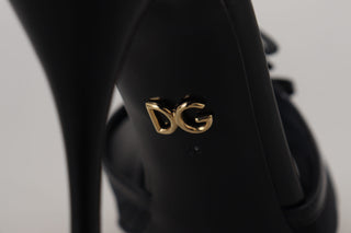 Dolce &amp; Gabbana Elegant Black Stiletto Heeled Sandals