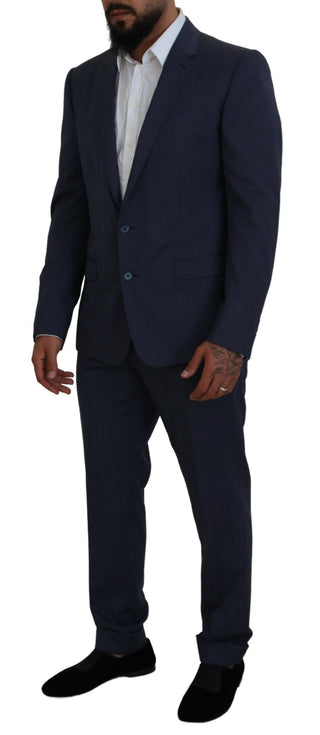 Dolce &amp; Gabbana Elegant Blue Martini Men's Slim Fit Suit