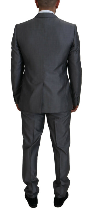 Dolce &amp; Gabbana Elegant Gray Silver Sicilia Suit Ensemble