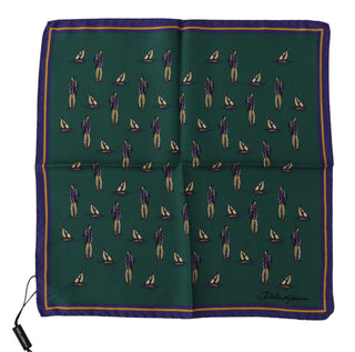 Dolce &amp; Gabbana Elegant Green Silk Men's Square Scarf