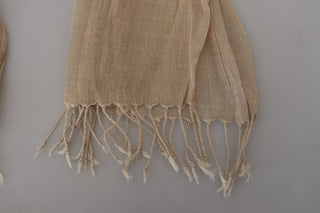 Costume National Chic Beige Fringed Scarf for Women