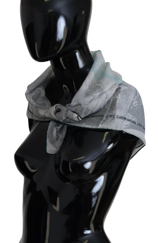 Costume National Elegant Gray Cotton Square Scarf