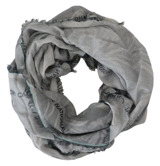 Costume National Chic Designer Gray Scarf with Fringes