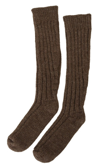 Dolce & Gabbana Chic Brown Wool Blend Over-Calf Socks