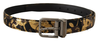 Dolce &amp; Gabbana Multicolor Leather Belt with Black Buckle