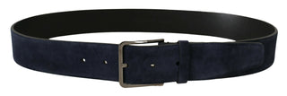 Dolce &amp; Gabbana Navy Elegance Velvet Leather Belt