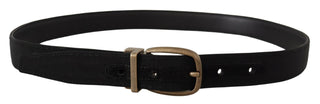 Dolce &amp; Gabbana Elegant Grosgrain Leather Belt - Black