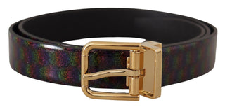 Dolce &amp; Gabbana Elegant Vernice Leather Belt with Silver Buckle