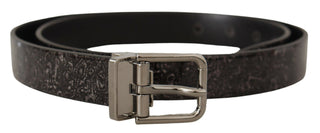 Dolce &amp; Gabbana Sleek Grosgrain Leather Belt with Metal Buckle