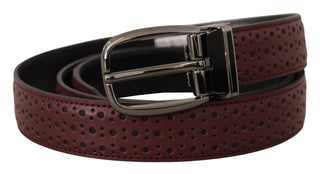 Dolce &amp; Gabbana Elegant Leather Belt with Metal Buckle