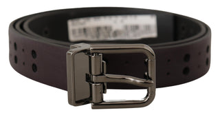 Dolce &amp; Gabbana Burgundy Elegance Leather Belt