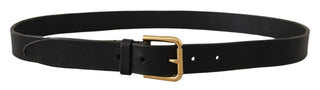 Dolce &amp; Gabbana Elegant Leather Belt with Metal Buckle