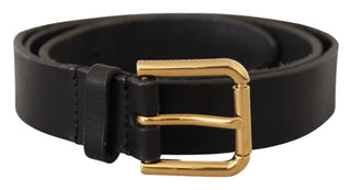 Dolce &amp; Gabbana Elegant Leather Belt with Metal Buckle