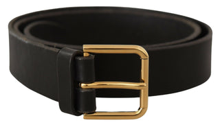 Dolce &amp; Gabbana Elegant Leather Belt with Metal Buckle