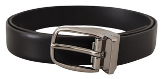 Dolce &amp; Gabbana Elegant Leather Belt with Metal Buckle