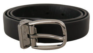 Dolce &amp; Gabbana Elegant Black Leather Designer Belt