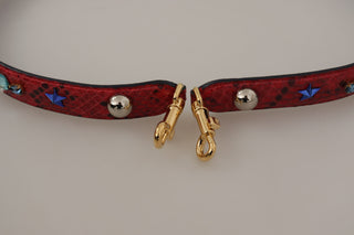 Dolce & Gabbana Chic Red Python Leather Shoulder Strap