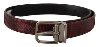 Dolce &amp; Gabbana Elegant Red Exotic Leather Belt