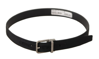 Dolce &amp; Gabbana Elegant Black Canvas &amp; Leather Belt