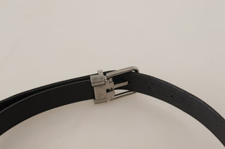 Dolce &amp; Gabbana Elegant Black Canvas &amp; Leather Belt