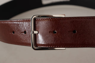 Dolce & Gabbana Elegant Leather Belt with Engraved Buckle