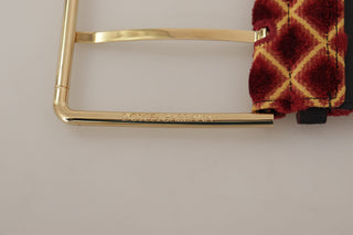 Dolce &amp; Gabbana Engraved Logo Multicolor Leather Belt