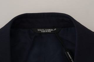 Dolce &amp; Gabbana Elegant Blue Wool Silk Blazer Jacket