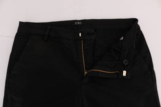 Costume National Chic Black Slim Fit Cotton Stretch Pants