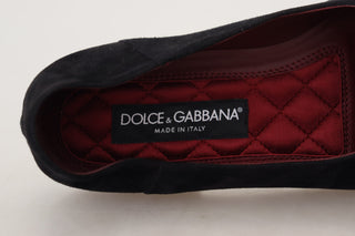 Dolce &amp; Gabbana Black Gold Crystal Sequined Loafers