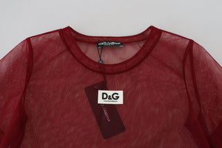 Dolce & Gabbana Maroon Mini Shift Dress - Italian Elegance