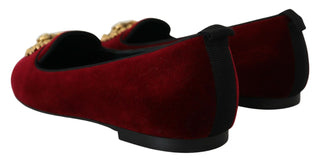 Dolce &amp; Gabbana Bordeaux Velvet Devotion Loafers