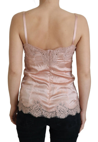 Dolce & Gabbana Elegant Pink Silk Lingerie Top