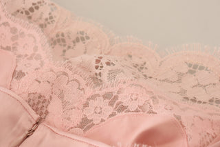Dolce & Gabbana Pink Floral Lace Sleeveless Tank Blouse Top