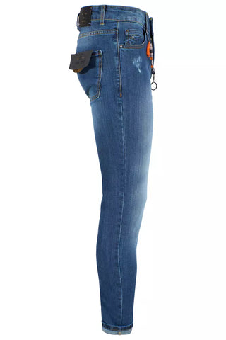 Yes Zee Blue Cotton Men's Slim-Fit Jeans