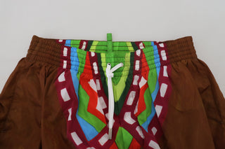 Dsquared² Multicolor Printed Men Beachwear Shorts Swimwear