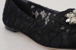 Dolce &amp; Gabbana Elegant Floral Lace Flat Vally Shoes