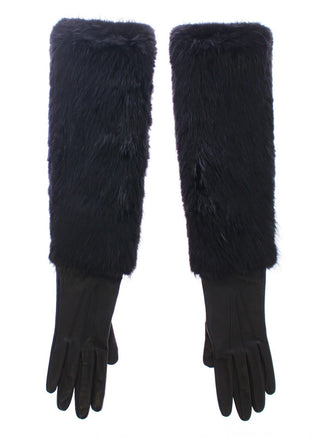 Dolce & Gabbana Elegant Elbow-Length Beaver Fur Gloves