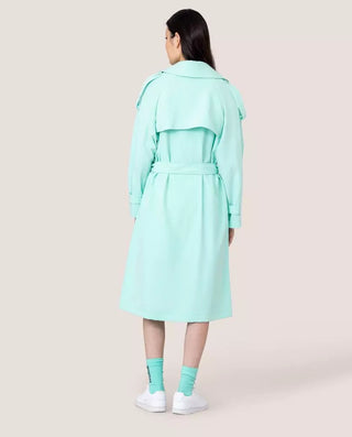 Hinnominate Elegant Light Blue Double-Breasted Trench Coat