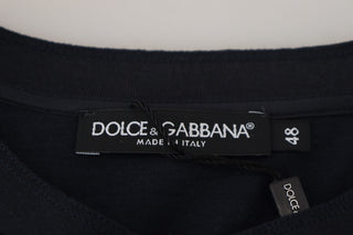 Dolce & Gabbana Elegant Cotton-Silk Blend Blue Pullover