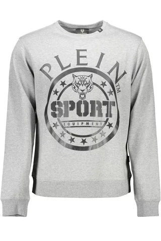 Plein Sport Gray Cotton Men Sweater